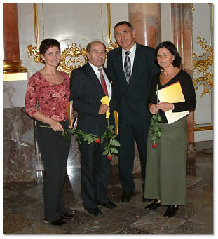 Heike Hörner, Peter Krieger, BSB-Präsident Jalanik, und Gabi Schlindwein
